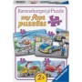 Puzzle set 4 buc vehicule de urgenta 2/4/6/8 piese